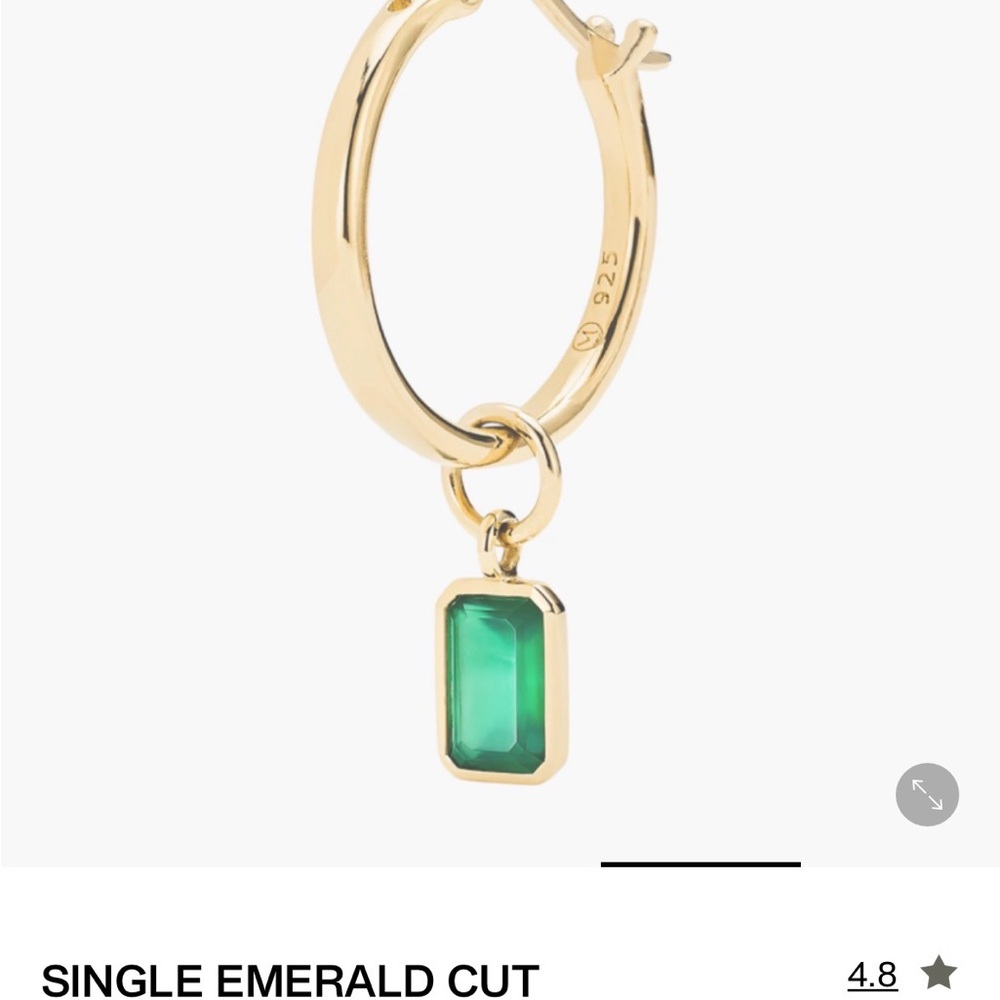 Mejuri Green Onyx, 14k Yellow Gold Charm for Earring Hoop - Picture 2 of 2